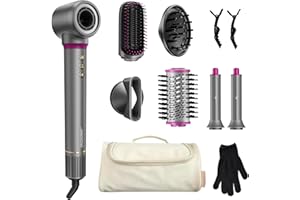okaydeer 7-in-1 Hairstyler, Airstyler, Lockenstab Auto-Wrap, Ionen Föhn, Keine Hitzeschäden, Schnelltrocknendes & Flusenfrei Styling, Professioneller Rundbürstenföhn, Glätteisen mit Reisetasche
