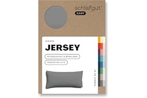 ‎SCHLAFGUT Schlafgut Easy Jersey Kissenbezug 40x80 cm Grey Mid mit 100% Baumwolle, superweicher & atmungsaktiver Kopfkissenbezug