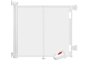 Ycozy Puerta Seguridad Bebé Retráctil sin Taladrar 0-150 cm, Barrera Seguridad Niños Extensibles con Poste de Refuerzo para Escaleras, Pasillos, Interiores y Exteriores