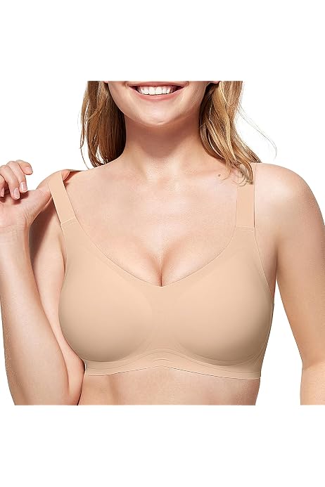Bralette Supporto Reggiseno Senza Ferretto Comodo - Push-up, Senza Cuciture, Taglie Forti, Con Scollo A V Reggiseno Scollo A V - 9
