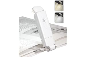 DEWENWILS Luce per Lettura Libri a Letto, Luce da Lettura a LED portatile con clip, 4 Luminosità regolabili, 2 Colori (Ambra/Bianco) Lampada Lettura ricaricabile USB, perfetta per Amanti dei Libri