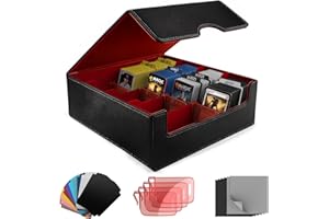 JNLODGE Sammelkarten Aufbewahrungsbox für 3000 Karten – Magnetische MTG Commander Deck Box aus wasserfestem PU-Leder – mit 24 Trennwänden, 4 Kartenständern und 6 Reinigungstüchern – für Pokemon, TCG & YuGiOh