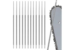 Begonia 12 Stück 4,8 mm Rundfeilen für Kettensägen, Kettensägenfeile Rundfeile 3/8 zum Instandsetzen, Schärfen Sägeketten, Feile für Kettensäge, Kettensägenfeile Rundfeile Sägeketten