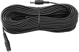 Smedz 2.1mm x 5.5mm DC Power Male to Female 5 meter 12 Volt Power Extension Cable Black for CCTV