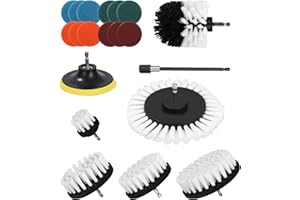 Birshe Cepillos para Taladro,Juego de Accesorios para Cepillos de Taladro 20 Cepillos de Limpieza Cepillos de Taladro Recambiables Cepillos de Limpieza Duros y Suaves Para Cocina,Baño Bañera,Ducha