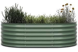 blumfeldt High Grow Extended - Aiuola Rialzata Semicircolare, 300 L, in Acciaio Galvalume Antiruggine & Antigelo, 150x60x43 cm, Facile Montaggio, per Fiori, Erbe & Verdure