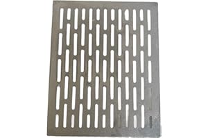 Fonderia Bongiovanni Grille en fonte | Grille pour cheminée | Poêle à granulés | Barbecue fond pour cendres | 34 x 27 x 1 cm