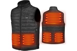 Braoses Herren-Heizweste, bequeme elektrisch beheizte Weste mit 3-Stufen-Heizmodus, waschbar Beheizte Weste für Winter Outdoor Wandern Skifahren Wandern(ohne Batterie)