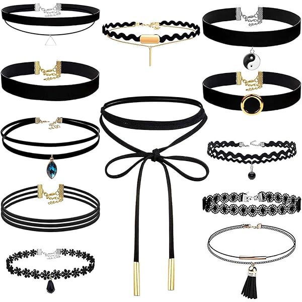 Lot De 3 Colliers Ras De Cou En Velours Noir – Design Torsadé, Réglable 32-40 Cm, Pour Soirée, Cosplay Ou Quotidien