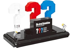 BlueBrixx Pro 108480 – Die DREI ???: 3D-Logo mit Visitenkarte aus Klemmbausteinen mit 200 Bauelementen