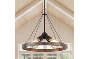 ‎LXWNYY Vintage Kronleuchter Schwarz 4 Lichter Wagenrad Deckenlampe Kronleuchter Industrial Hängeleuchten Rustikale Pendelleuchte Esszimmerlampe Hängend für Küche Wohnzimmer Schlafzimmer Nein E27 Leuchtmittel