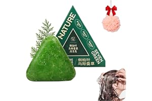 NNBWLMAEE 2025 New Nature Triangle Shampoo Bar, Seven Green Soap Shampoo, Usman Grass Shampoos Bar, Calming & Strengthens Hair, Control Oil and Remove Dandruff, with a Foaming Net (1PC)