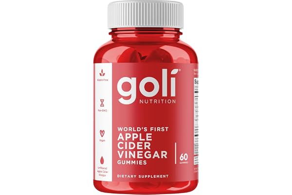 Goli Nutrition, Apple Cider Vinegar Gummies (Gommes au Vinaigre de Cidre), 500mg, 60 Gommes végétaliennes, Sans Gélatine, Sans Gluten, Végétarien, Sans OGM
