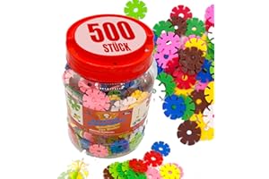 Smart-Planet 500 Steckblumen in Dose – Motorikspielzeug ab 3 Jahren – Lernspielzeug & Steckbausteine zum Bauen – 8 Farben – Fördert Kreativität & Feinmotorik – Geschenkidee für Kinder