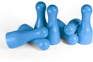 Spieltz Riesen Spielfiguren für XXL Brettspiele: Halmakegel groß aus Holz, 25/60 mm. Flaschenkegel, gut zu greifen. Extra große Spielkegel (hellblau, 10 Stück)
