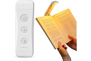 Glocusent Lampe de Lecture 7 LEDs, 3 Modes de Couleur & 5 Luminosités de Lampe Livre avec 1000mAh, Portable Longue Durée Lampe de Lecture pour Lire au Lit, Cadeau pour les Liseuse de Lecture (Blanc)