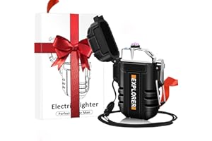 Coquimbo Regalo Hombre Cumpleaños Regalo Papa, Mechero Electrico USB Encendedor Recargable Impermeable para Velas, Camping, Senderismo
