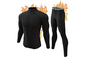 CL convallaria Ropa Interior Térmica Hombre, Ultra Cálido Camiseta Termica, Funcional Conjuntos Térmicos, Transpirable Thermoactive Ropa Interior Forro Polar