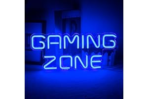 INEONLIFE Zona de juego logotipo de neón juego LED azul pared de neón decorada letras logotipo de neón Sala de juegos, zona de juego, agujero de hombre, regalos de jugadores, niño, hombre