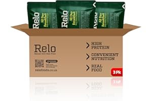Relo All Day Breakfast | 350g Ready-to-Eat Survival Food Pouches | Camping Food Pouches with High-Protein (41g), High-Fibre, Low-Fat, Low-Sugar, Low-Cal, Low-Carb, Keto-Friendly (3 Pack)