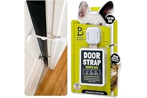 Door Buddy Cat Door Strap for Pets - Caramel. Adjustable Dog Proof Door Latch. Keep Dog Out of Litter Box & Cat Feeder Without Interior Cat Door or Pet Gate with Door. Stop Dog Eating Poop Cat Strap