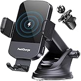 CHGeek Wireless Car Charger, 15W Fast Charging Auto Clamping Car Charger Phone Mount Phone Holder fit for iPhone 16 15 14 13 