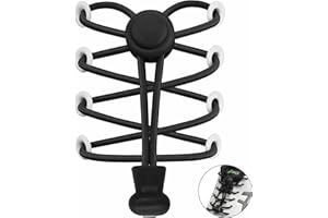 7STROBBS 2 PAIRS No Tie Elastic Trainer Laces, Easy Lock Shoelaces for Sport Running Walking Boots, String Shoe Lace for Adults Kids Women Mens