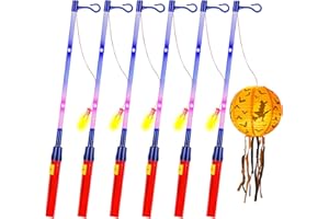JIAHUADE Laternenstab Kinder LED,6 Pack laternenstab,Länge Laternenstäbe mit Licht,LED Laternenstabe Elektrisch,Kinder Elektrischer Stab für Kinderpartys St Martin Halloween Laternenumzüge Martinsumzüge