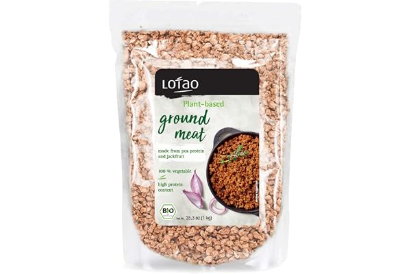 Lotao Jackfruit Veggie Hack Bio (1000 g) - Vegan Variant av köttkött - hållbar, vegansk och hög kvalitet | Köttersättning av Jack Fruit + ärtprotein: Bolognese, hamburger, chili Sin Carne, hackstek