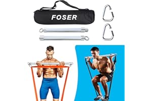 FOSER Fasce di resistenza asta, barra per allenamento della forza, portatili, rimovibili, capacità di carico 249 kg, utilizzate per allenamento di forza, allenamento muscolare, aerobico