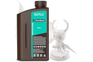 SUNLU 3D Drucker Plant Based Resin, 1KG 405nm UV Geruchsarm Eco Harz für 4K/8K LCD/DLP/SLA Resin 3D Drucker, Umweltfreundlich 3D Druck Harz, Geringe Schrumpfung, Schnell Härtend, Weiß 1000g
