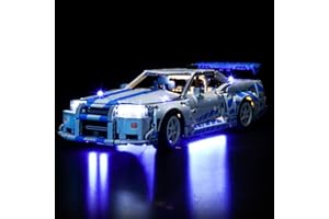 LocoLee Led Light Set Compatible with Lego 42210 2 Fast 2 Furious Nissan Skyline GT-R (R34) Car Led Decoration Lighting Kit Compatible with Lego 42210 Building Blocks Model,Only Lights Set,No Model