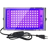 Eleganted Projecteur UV LED 100W Lumière Noire IP65 Imperméable, Lampe LED Ultra-violet, Eclairage à Effet pour Aquarium, Soi