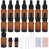 Episkey 15 Stück 10ml Pipettenflasche, Tropfflasche Braunglasflaschen Set inkl. 5ml mit schwarzer Pipettenkappe und Hilfszube