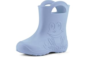 Ladeheid Stivaletti Pioggia Bambino in EVA, Leggeri Stivali Pioggia Bambina con Motivo a Rana, Facili da Pulire Stivaletti Bambina, Scarpe Bambino per Scuola LA-CA-01