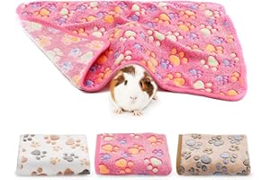 HYLYUN Guinea Pig Blanket, 3 Pack Small Animal Soft Warm Pet Fleece Blankets Sleep Mat Pad Cover Flannel Throw for Hamster Guinea Pig Rabbit Dog Cat Chinchilla Hedgehog