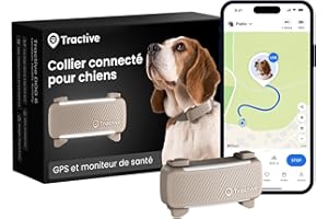 Tractive – Collier GPS pour chien | 2025 Édition | Leader du marché | Localisation en direct | Alertes anti-fugue | Moniteur d'activité et d'aboiements | Alertes de santé (Marron)