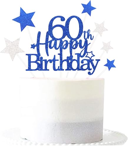 Unique Party Festone 60° Compleanno Blu Brillante – 2,7 Metri Di Lunghezza, Decorazione Laminata Con Anelli Scintillanti, Ideale Per Feste Uomo - 3