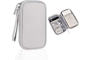 MHYMX Cable Organiser Bag, Cable Bag Organiser Small Tech Pouch Travel Charging Cable Bag Portable Travel Accessories Waterproof Electronics Organiser Bag for Mobile Phone Cable Hard Drive USB SD,