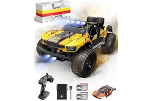 DEERC 9201E Großer ferngesteuerter Truck mit Lichtern im Maßstab 1:10, schnelles Kurzstrecken-RC-Auto, 48 km/h, Allrad, Offroad, Hobby, Spielzeug, Monster Crawler Elektrofahrzeug mit 2