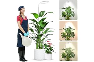 ‎WOLEZEK wolezek Pflanzenlampe LED Vollspektrum, 80 LEDs 6500K Grow Light, 160cm Großes Grow Lampe, 3 Farben Pflanzenlicht mit 360° Schwanenhals, 6/12/16H Timer, 5 Helligkeit, Höhenverstellbar, Weiß