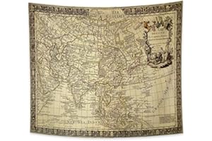 YONGFOTO 150x130cm Carta Geografica Arazzo,Mappa del Mondo Arazzi Vecchio Antico Mare Occidentale Navigazione Atlante Storico Arazzo Da Appendere A Paretà Per Dormitorio Decor Coperta E-lezione