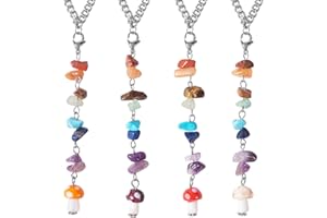 WEWAYSMILE 4 Pcs Mushroom Cute Rear View Mirror Decoration, Car Hanging Ornament, for Car View Mirror Home Door Decoration (200mm/7.8in)