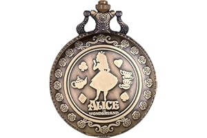 Tiong Women's Pocket Watch Quartz Arabic/Roman Numerals Dial Pocket Watches with Necklace Pendant for Womens Girls