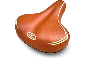 MADICKS Sella marrone per Bici city bike confort - Molto comoda per uomo e donna - Taglia unica completa di morsetto - Grande seduta Brown
