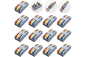 Morsettiere Elettriche, CESFONJER 13 pcs SPL-3 Connettori Elettrici Rapid, Bilaterale Connettore Conduttore Compatto, Leva-Dado Cavo Connettore