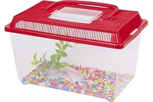 URBNLIVING Kit de démarrage en plastique pour aquarium Rouge