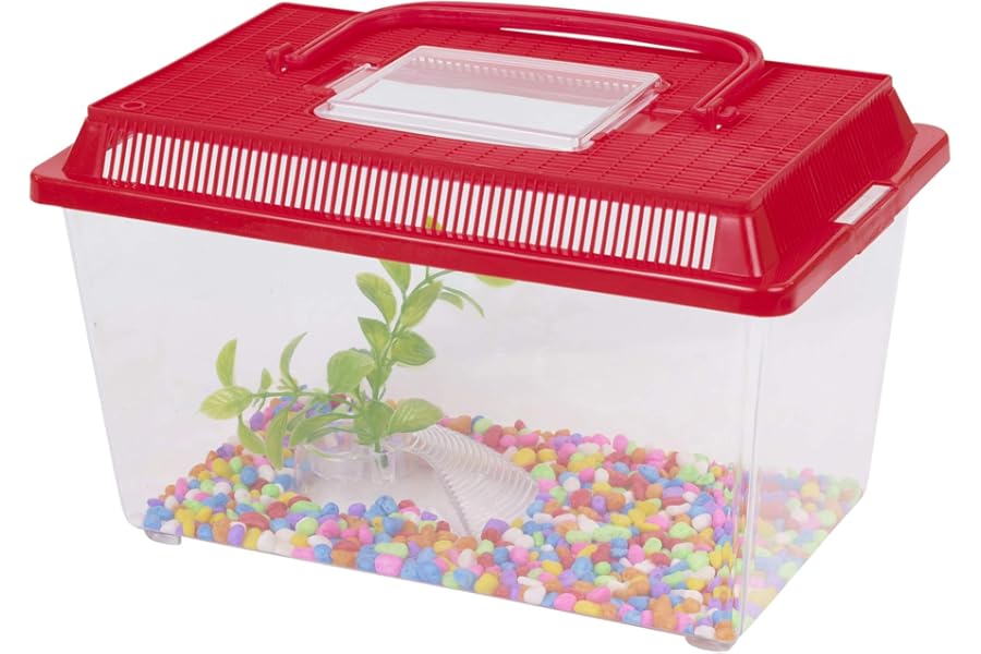 URBNLIVING Plastic Aquarium Starter Set (Red)