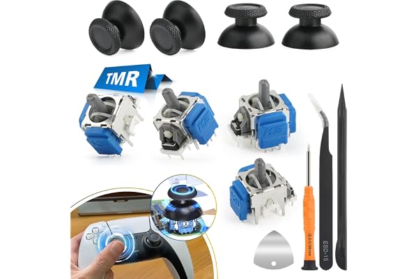 RongZy 4Pack Joysticks para PS5 TMR Electromagnético Joystick Compatible con Sony PlayStation 5 PS5 Controlador Anti-Drift Sticks con Thumbsticks Repuesto con Reparar Kit Accesorio