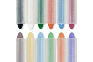 Tixlux 12 pièces craie sans poussière pour enfants, craies non toxiques pour tout-petits, craie lavable avec support pour tableau noir dessin écriture jeu en plein air